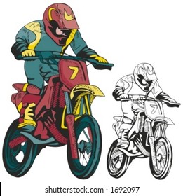 Motocross racer. Vector illustration