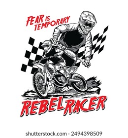 Motocross racer vector illustration, perfect for t shirt design