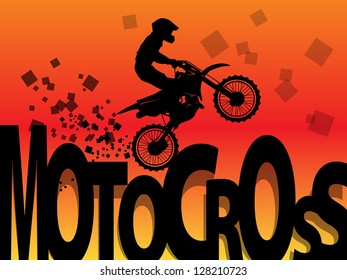 Motocross racing background, vector illustration