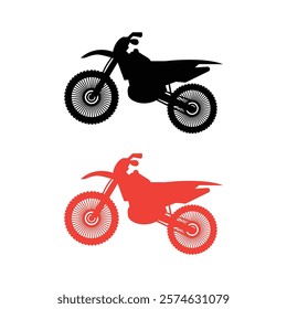 Motocross Racing Bike silhouettes with white background, silhouette of motorcyclist, enduro cross country motorcycle, motocross, cross bike