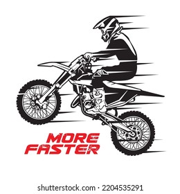 Motocross racing vector illustration in hand drawn, perfect for tshirt design and event logo