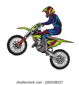 Motocross racing vector illustration, perfect for t shirt design and event logo