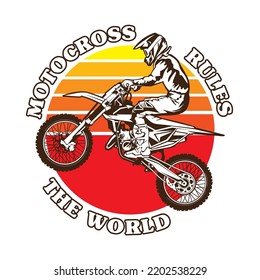 Motocross racing vector illustration, perfect for tshirt design and event logo