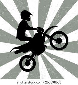 Motocross retro illustration