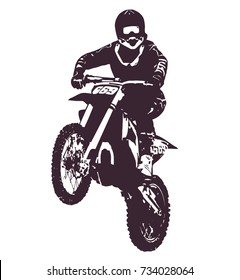 Motocross Rider Jumping Riding Motocross Bike Stock Vector (Royalty ...