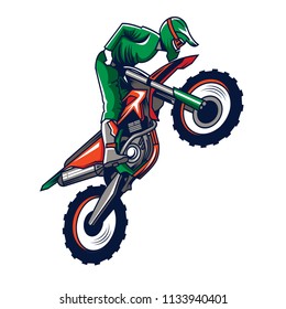 motocross rider in act