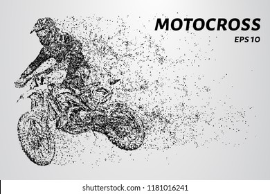 Motocross rider creates a cloud of dust and debris