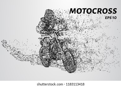 Motocross rider creates a cloud of dust and debris