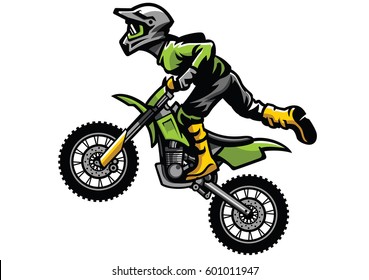 Motocross Rider Doing Stunt Stock Vector (Royalty Free) 601011947 ...