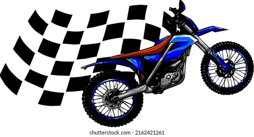 motocross rider jumping riding the motocross bike vector