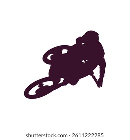 motocross rider jumping riding the motocross bike vector