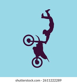 motocross rider jumping riding the motocross bike vector