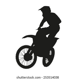 Motocross Rider Moto Vector Silhouette Stock Vector (Royalty Free ...