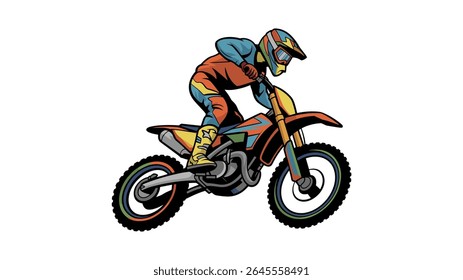 Motocross Rider Executando acrobacia em bicicleta suja

