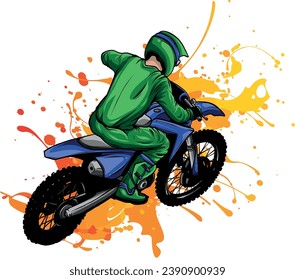 motocross rider ride the motocross bike