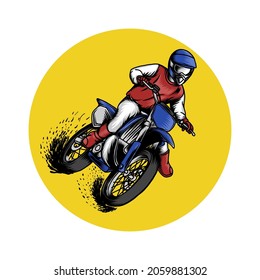 Motocross rider vector. Dirty bike, extreme motocross.