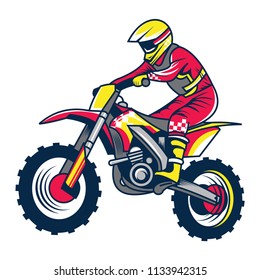 Motocross Rider Vector Illustration Stock Vector (Royalty Free ...