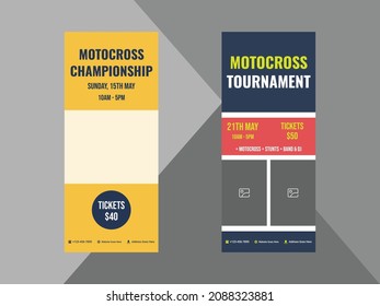 motocross roll up banner design template. motorcycle race sports poster leaflet design. cover, roll up banner, poster, print-ready