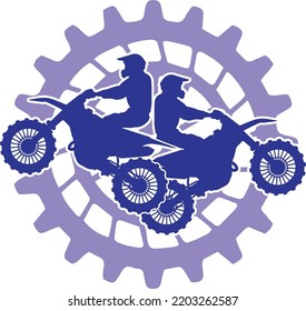 Motocross Silhouette, Motocross with Gear Background, American Flag Distressed svg