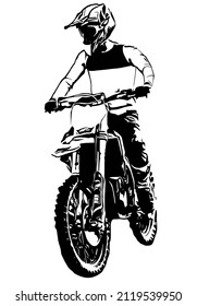 Motocross silhouette Vector isolated on white background.