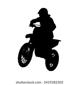 Motocross silhouette vector, suitable for various designs related to the sport of motocross, and can also be used in general designs that include themes of speed, adventure or exploration.