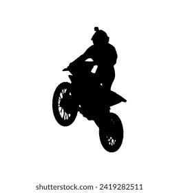 Motocross silhouette vector, suitable for various designs related to the sport of motocross, and can also be used in general designs that include themes of speed, adventure or exploration.