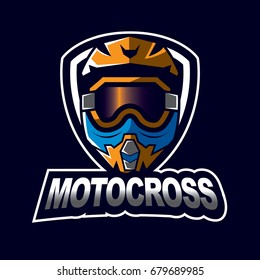 Motocross sport emblem