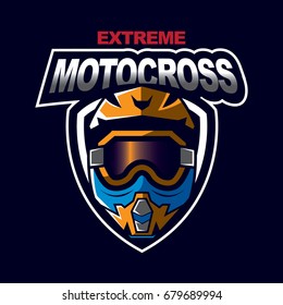 Motocross sport emblem