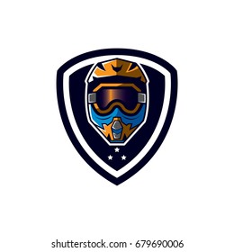 Motocross sport emblem