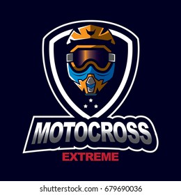 Motocross sport emblem