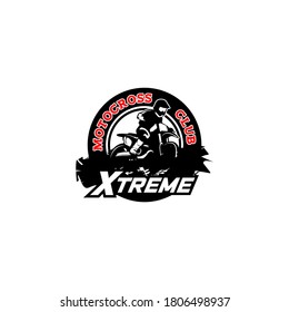 Motocross sport logo template. Sport badge logo vector