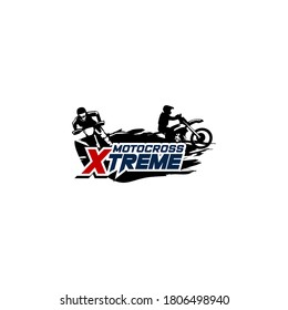 Motocross sport logo template. Sport badge logo vector