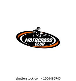 Motocross sport logo template. Sport badge logo vector