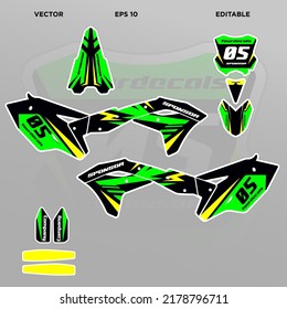 Motocross sport sticker kit template vector