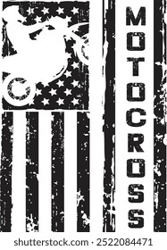 Motocross, Sports, American Flag, Rider, Motorcycle, Dirt Bike, Off road, Champion, Competition, Championship, Game, Team, Dad, Flag, Vector, Silhouette, Logo