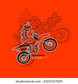 Torneo deportivo Motocross, ilustración vectorial