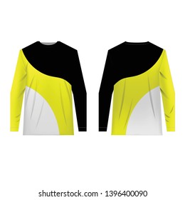 Motocross sportswear kit design. Sportswear design for competitions, promo, racing, gaming. Templates jersey for mountain biking, downhill. Sublimation print blank. Vector illustration.