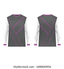 Motocross sportswear kit design. Sportswear design for competitions, promo, racing, gaming. Templates jersey for mountain biking, downhill. Sublimation print blank. Vector illustration.