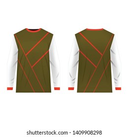 Motocross sportswear kit design. Sportswear design for competitions, promo, racing, gaming. Templates jersey for mountain biking, downhill. Sublimation print blank. Vector illustration.