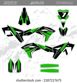 Motocross sticker set template vector