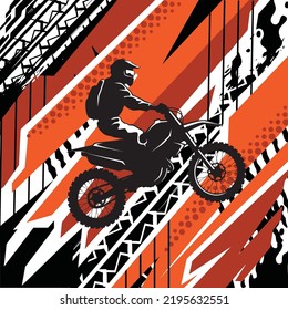Motocross T-shirt Design in Grunge Style