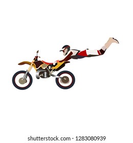 Motocross. Vector. Illustration of extremal rider