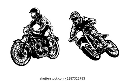 Ilustración vectorial de Motocross, estilo libre de Motocross