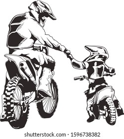 Free Free Father And Son Motorcycle Svg