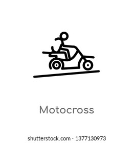 motocross vector line icon. Simple element illustration. motocross outline icon from sports concept. Can be used for web and mobile