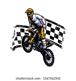 Motocross vector logo illustration, Motocross freestyle