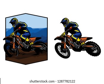 motocross vector in simple style design
