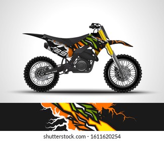 Motocross wrap decal design vector. abstract Graphic background kit designs. Vector Illustration.