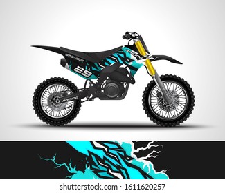 Motocross wrap decal design vector. abstract Graphic background kit designs. Vector Illustration.