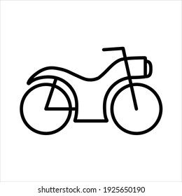 Motocycle flat icon. Pictogram for web. Line stroke. Isolated on white background. Bike vector eps10